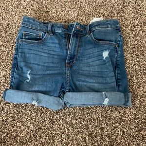 dark blue hollister jean shorts